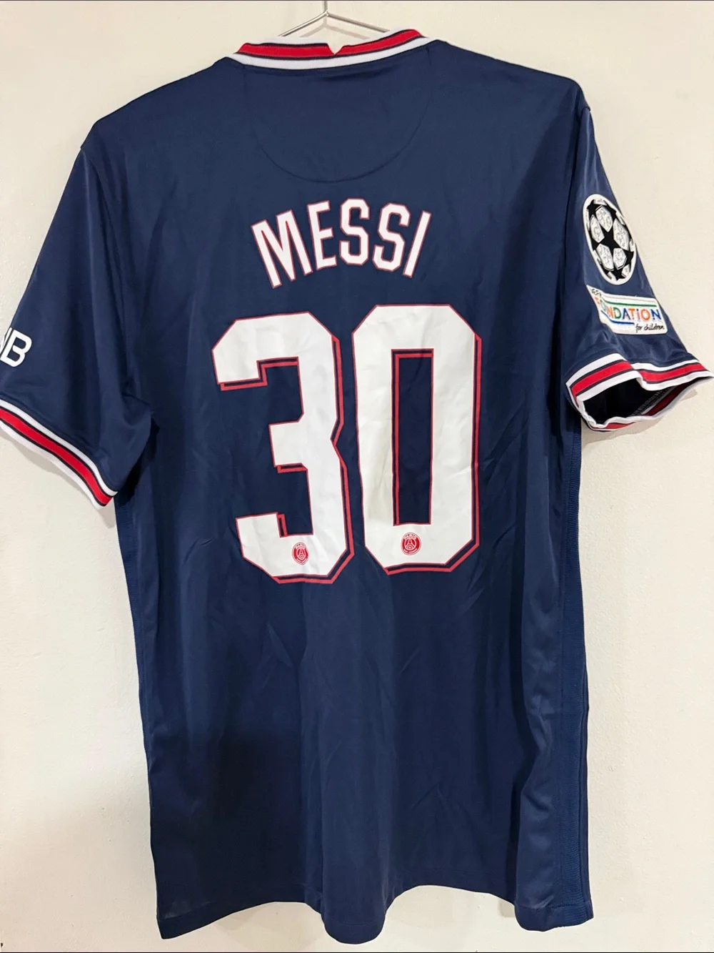 Paris Messi Saint-Germain Navy Home Jersey with Red & White Trim